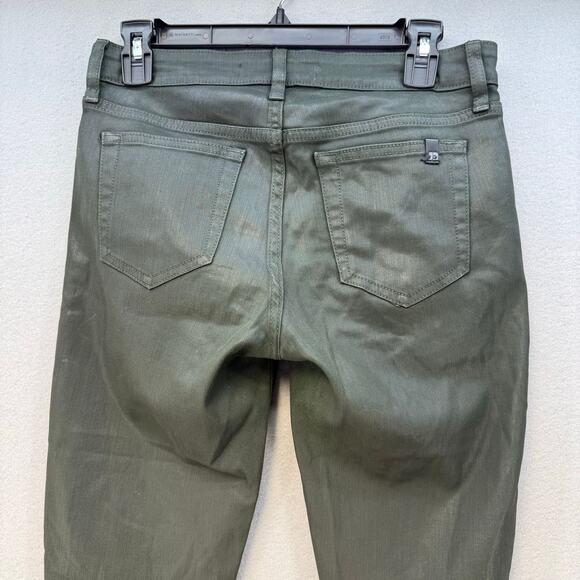 EUC Joe's Pant Women's 27 (4) Olive Green Coated Denim Skinny Leg Mid Rise EUC - Picture 3 of 14